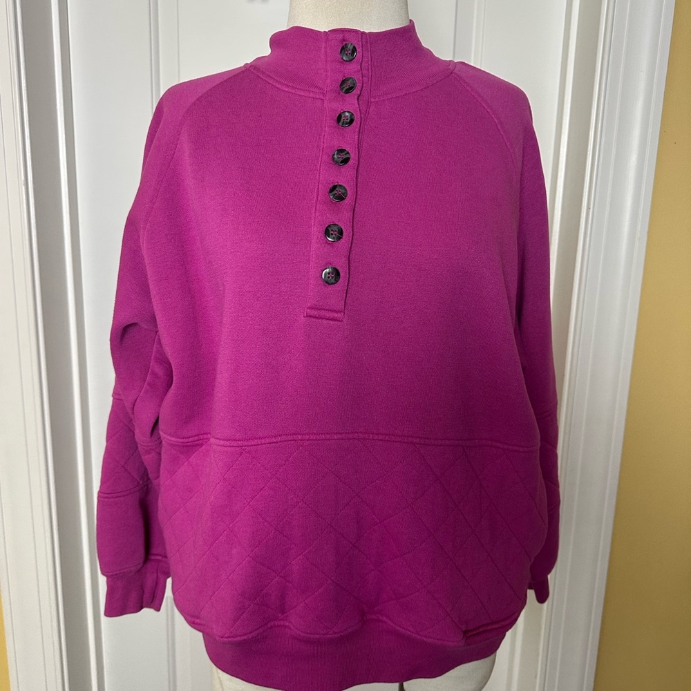 Vintage 1990s chinawear By morsly Purple quilted button sweatshirt large